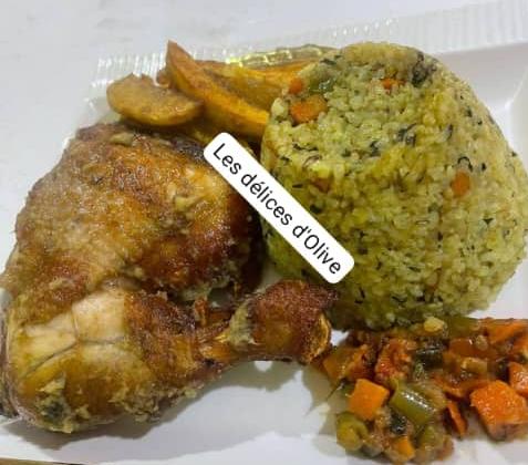 Green Fried Rice + Chiken